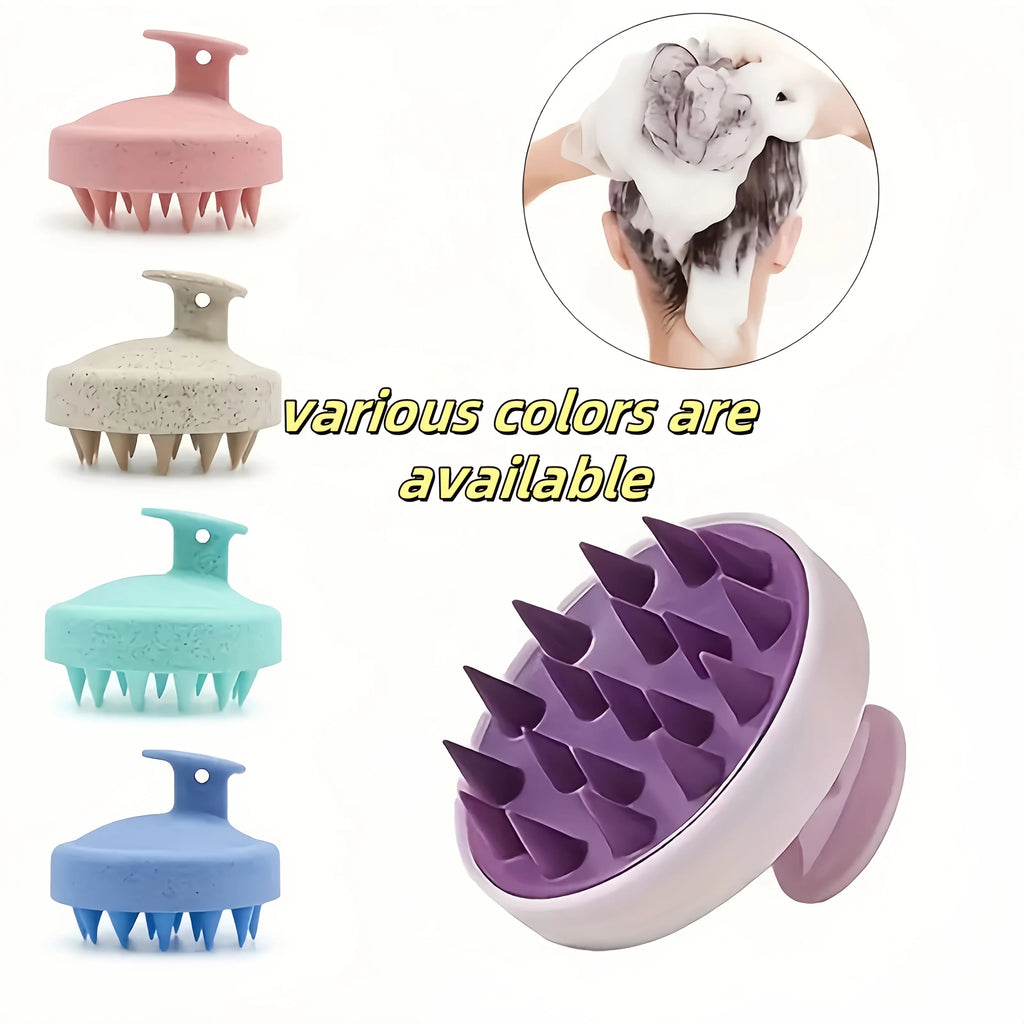 Pink Silicone Scalp Massager & Shampoo Brush