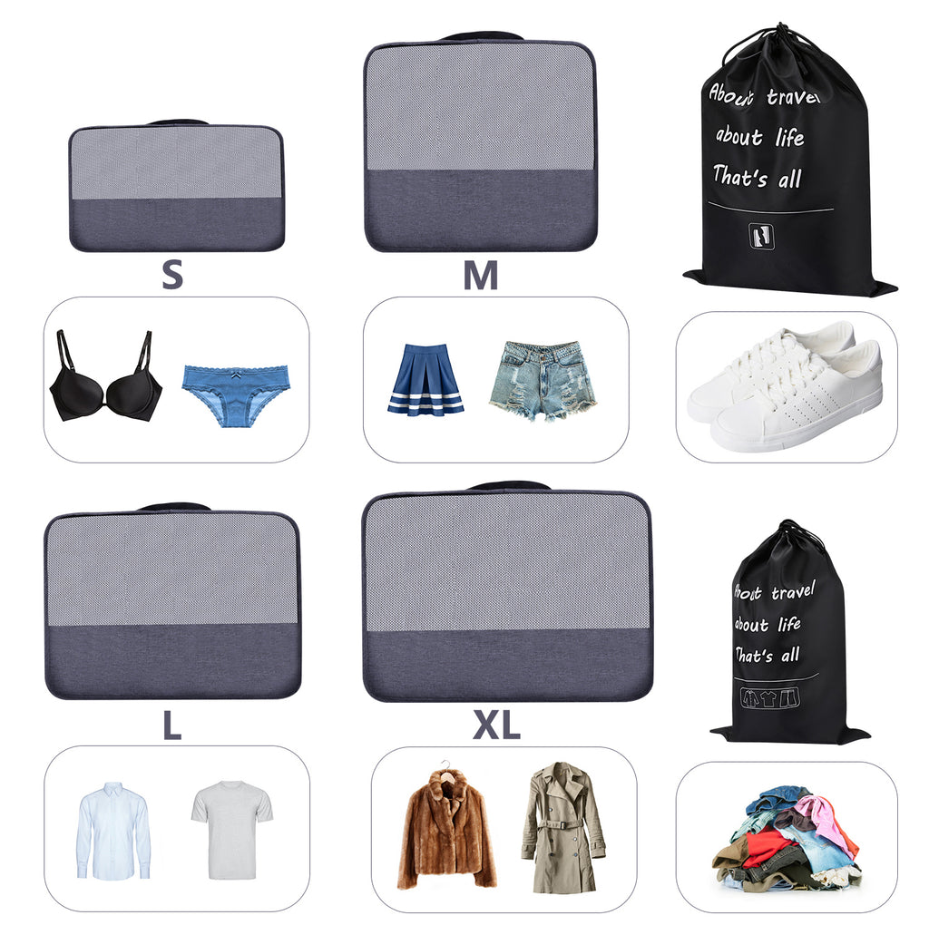 5-Piece Travel Packing Cubes Set with Mesh Tops